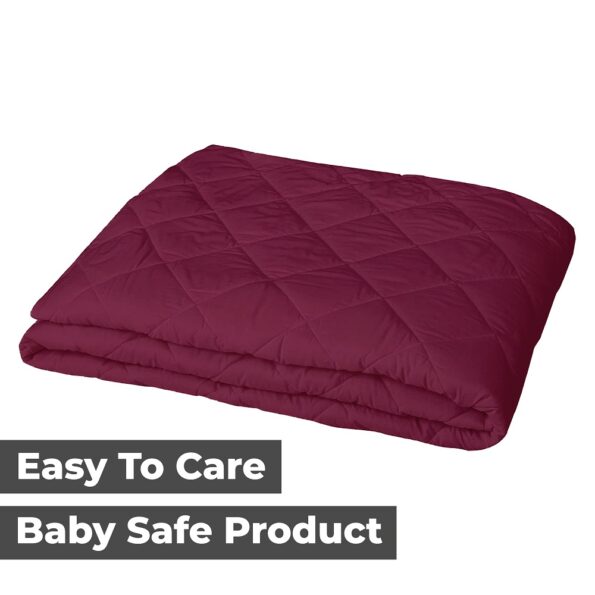Quilted Mattress Protector – Maroon Cotton Waterproof and Elastic Fitted Mattress Protectors