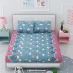 Pink Panda Printed Double Bedsheet with 2 Pillow Covers