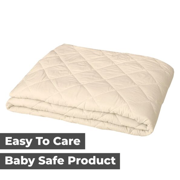 Quilted Mattress Protector – Beige Cotton Waterproof and Elastic Fitted Mattress Protector Full