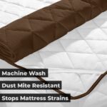 Quilted Mattress Protector – Brown Cotton Waterproof and Elastic Fitted Mattress Protector