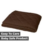 Quilted Mattress Protector – Brown Cotton Waterproof and Elastic Fitted Mattress Protector