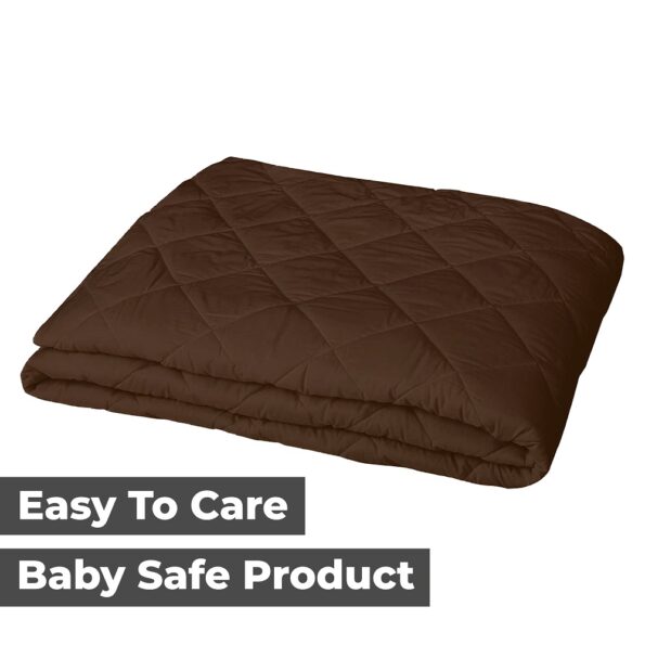 Quilted Mattress Protector - Brown Cotton Waterproof and Elastic Fitted Mattress Protector Full