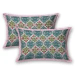 Beautiful Sea Green Floral Jaal Print King Size Bedsheet (108×108)