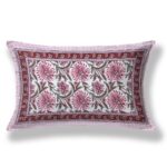 Ethnic Jaipuri Pink Floral Print Single Bed Sheet