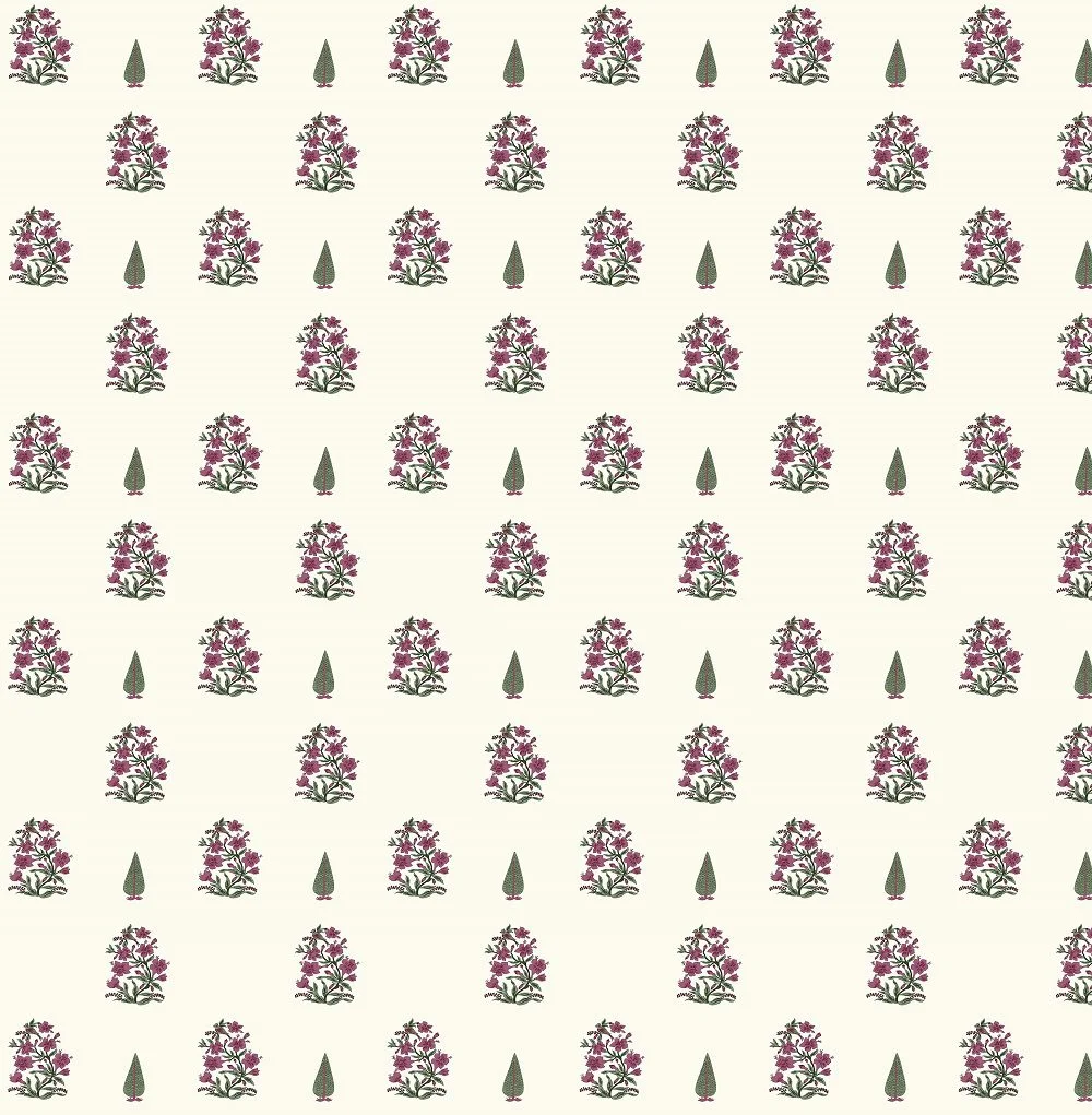 Fitted Sheet - Green Boota Red Floral Print Pure Cotton King Size Bedsheets Closeup Fitted Sheet - Green Boota Red Floral Print Pure Cotton King Size Bedsheets Closeup