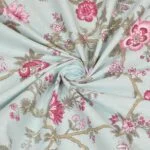 Fitted Sheet – Light Green Pink Floral Print Pure Cotton King Size Bedsheet