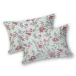 Fitted Sheet – Light Green Pink Floral Print Pure Cotton King Size Bedsheet