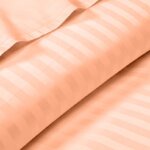 Light Peach Satin Pure Cotton King Size Bedsheet with 2 Pillow Covers