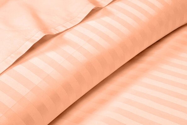 Light Peach Satin Pure Cotton King Size Bedsheet
