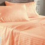 Light Peach Satin Pure Cotton King Size Bedsheet with 2 Pillow Covers