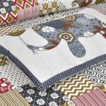 Modern Art Subtle Gray Pure Cotton Elephant Print King Size Bed Sheet