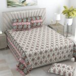 Multicolor Floral Jaal Print Pure Cotton King Size Bed Sheet