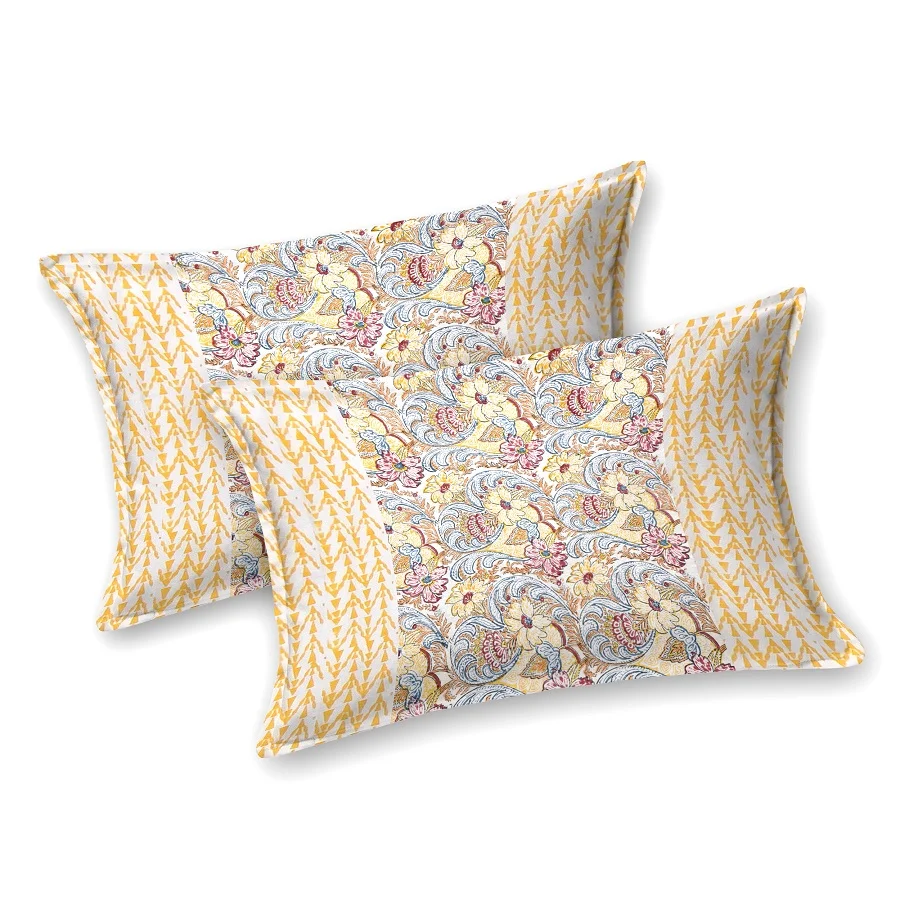 Multicolor Premium Floral Jaal Handblock Printed King Size Bedsheet Pillow Covers Multicolor Premium Floral Jaal Handblock Printed King Size Bedsheet Pillow Covers
