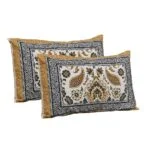 Retro Mustard Pure cotton Double Bedsheet with Two Pillow Covers