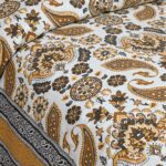 Retro Mustard Pure cotton Double Bedsheet with Two Pillow Covers