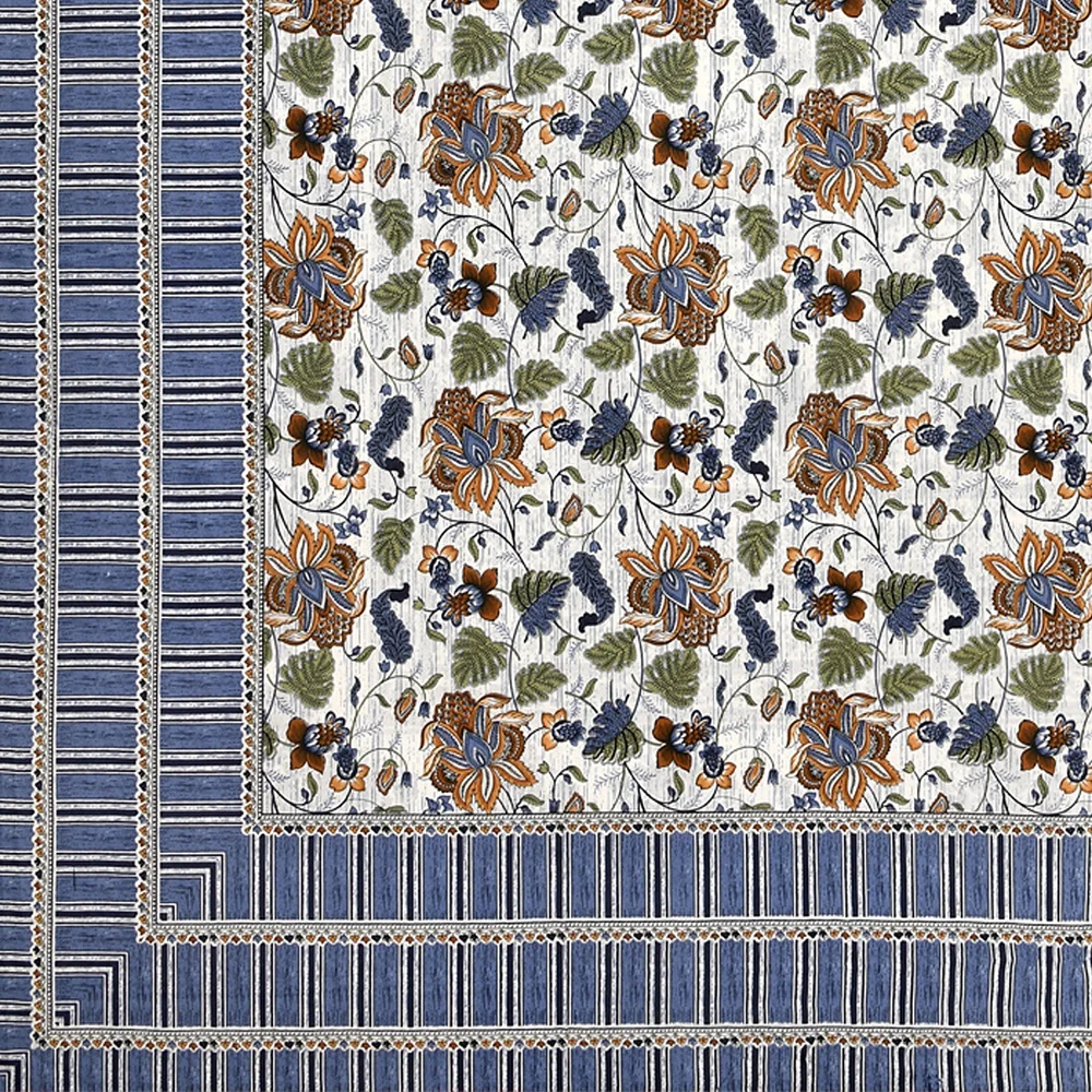 Beautiful Multicolor Floral Print King Size Bedsheet Sideview