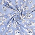 Blue Base White Flowers Bunch Pure Cotton Reversible Double Bed Dohar