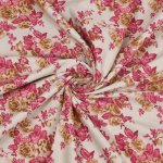 Brown Base Pink Flowers Bunch Pure Cotton Reversible Single Bed Dohar