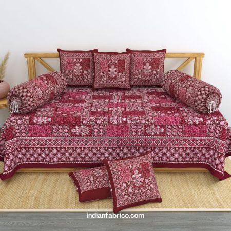 Indigo Cherry Floral Print Diwan Set