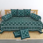 Indigo Green Floral Print Diwan Set