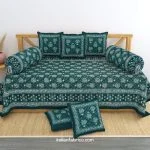 Indigo Green Floral Print Diwan Set