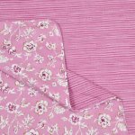 Pink Base White Flowers Bunch Pure Cotton Reversible Single Bed Dohar