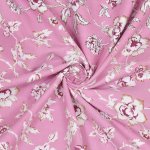 Pink Base White Flowers Bunch Pure Cotton Reversible Double Bed Dohar