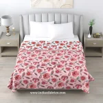 Pink Flowers Bunch Pure Cotton Reversible Double Bed Dohar