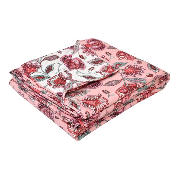 Pink Flowers Bunch Pure Cotton Reversible Double Bed Dohar View