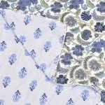 Blue Floral Jaal Print Reversible Single Bed Dohar