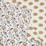 Blue Peacock Feather Print Reversible Single Bed Dohar