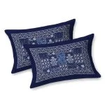 Indigo Jaipuri Blue Floral Jaal Print Double Bedsheet