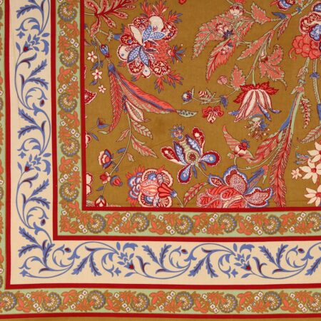 Jaipuri Orange Floral Base Jaal Print King Size Bedsheet