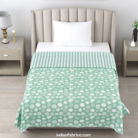 Leaf Jaal Print Single Bed Reversible Dohar