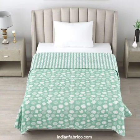 Leaf Jaal Print Single Bed Reversible Dohar