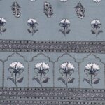 Light Blue White Floral Print Pure Cotton King Size Bedsheet (108×108)