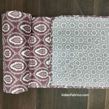 Light Wine Base Motif Jaal Print Pure Cotton Reversible Single Bed Dohar