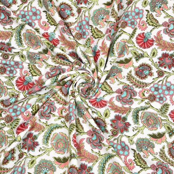 Multicolor Floral Jaal Print Single Bed Reversible Dohar Top