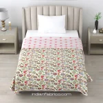 Multicolor Floral Jaal Print Single Bed Reversible Dohar