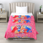 Pink Base Princess Kids Pure Cotton Reversible Single Bed Dohar