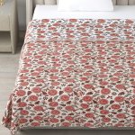 Pink Flower Bunch Pure Cotton Reversible Single Bed Dohar