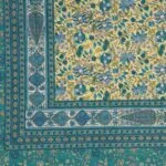 Teal Floral Boota Pure Cotton King Size Bedsheets (108×108)