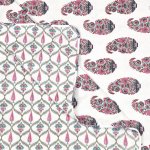 White Base Pink Seashell Pure Cotton Reversible DoubleBed Dohar