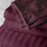 Dark Maroon Satin Pure Cotton King Size Bedsheet with 2 Pillow Covers