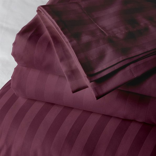 Dark Maroon Satin Pure Cotton King Size Bedsheet with 2 Pillow Cover