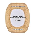 Elastic Fitted Mattress Protector – Mustard Terry Cotton Waterproof and Elastic Fitted Mattress Protector