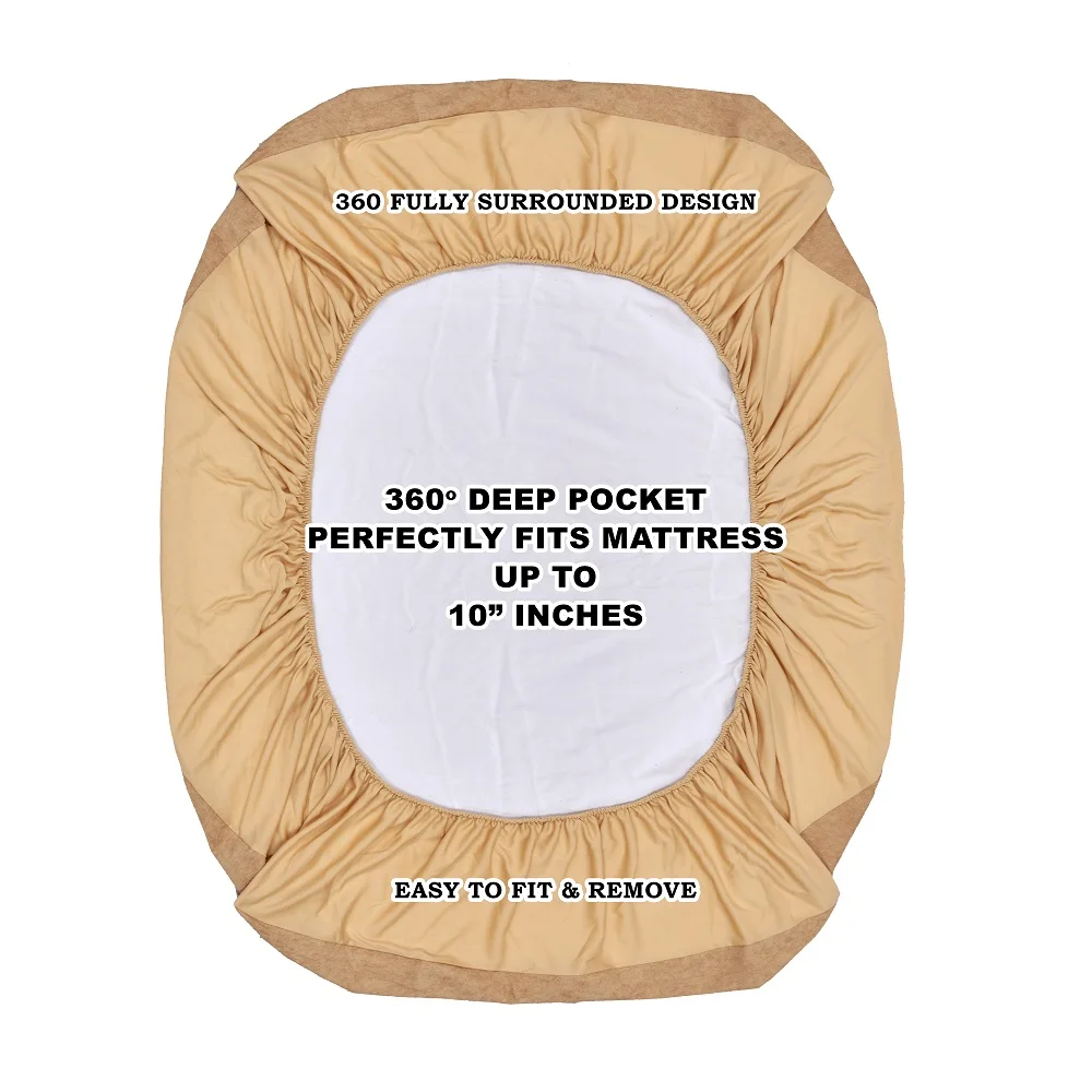 Elastic Fitted Mattress Protector - Mustard Terry Cotton Waterproof and Elastic Fitted Mattress Protector Backside Elastic Fitted Mattress Protector - Mustard Terry Cotton Waterproof and Elastic Fitted Mattress Protector Backside