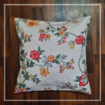 Orange Red Floral Print Cushion Cover (16x16Inch)