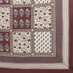 Chocolate Brown Jaipuri Floral Print Single Bedsheet