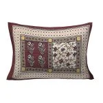 Chocolate Brown Jaipuri Floral Print Single Bedsheet